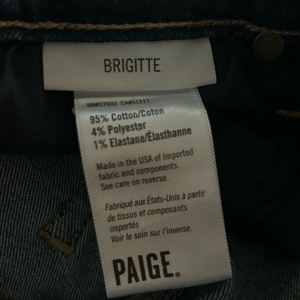 PAIGE Brigitte Boyfriend Jeans Dark Blue Enchanted Wash. Size 27 - Picture 9 of 9